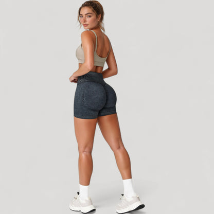 Anna-Kaci Women's High Waist Ribbed Seamless Biker Shorts with Stretch Fabric and Smooth Fit