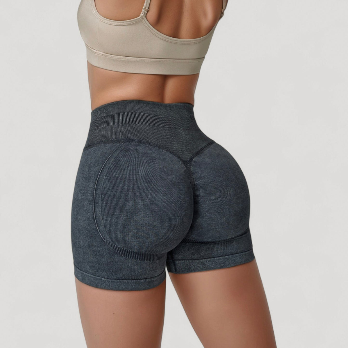 Anna-Kaci Women's High Waist Ribbed Seamless Biker Shorts with Stretch Fabric and Smooth Fit