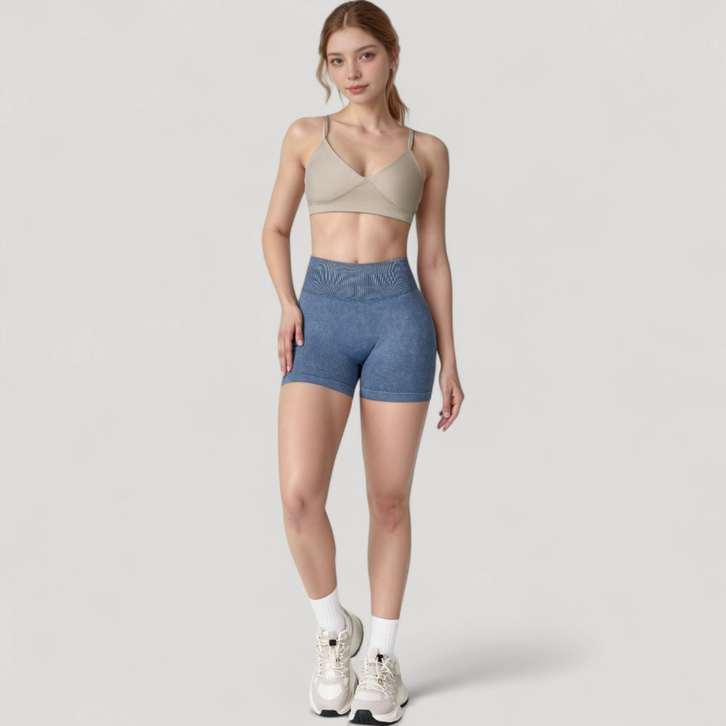 Anna-Kaci Women's High Waist Ribbed Seamless Biker Shorts with Stretch Fabric and Smooth Fit