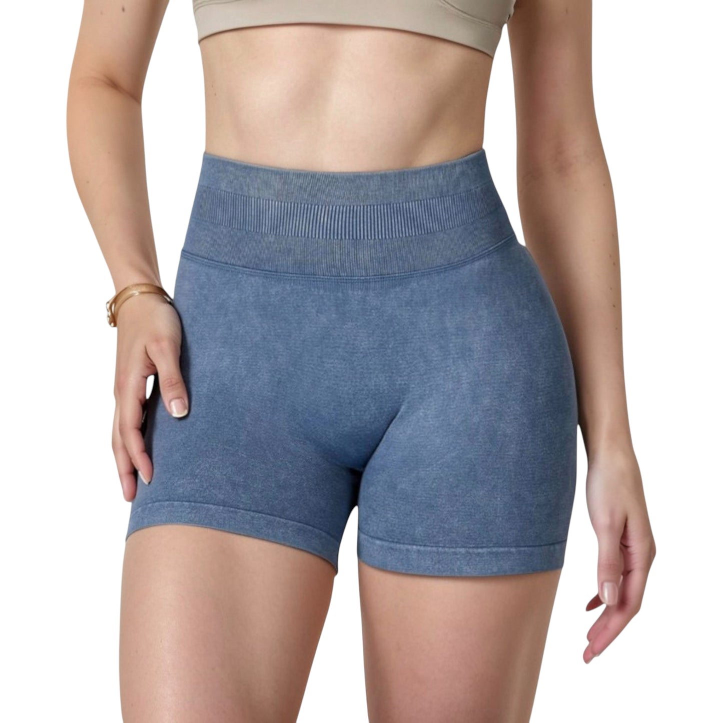 Anna-Kaci Women's High Waist Ribbed Seamless Biker Shorts with Stretch Fabric and Smooth Fit