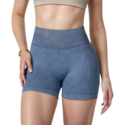 Anna-Kaci Women's High Waist Ribbed Seamless Biker Shorts with Stretch Fabric and Smooth Fit