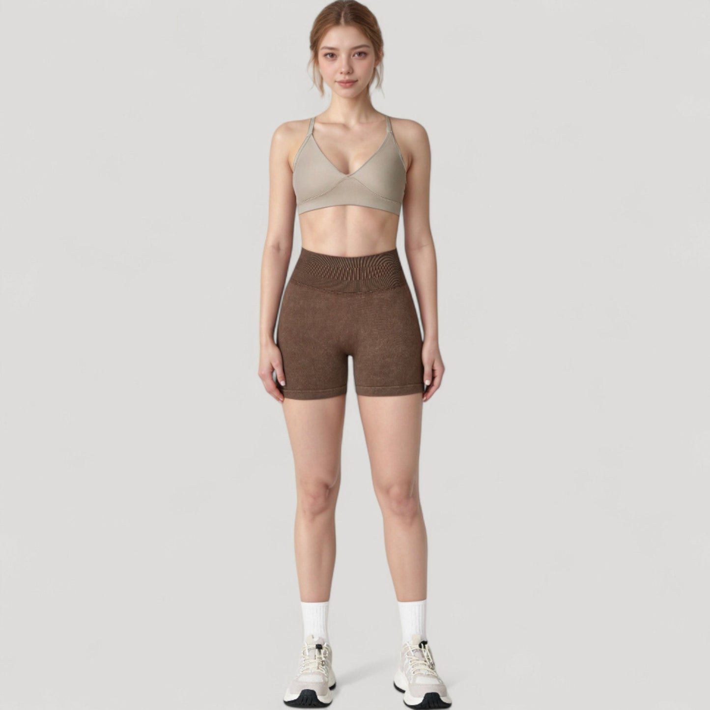 Anna-Kaci Women's High Waist Ribbed Seamless Biker Shorts with Stretch Fabric and Smooth Fit