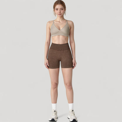 Anna-Kaci Women's High Waist Ribbed Seamless Biker Shorts with Stretch Fabric and Smooth Fit