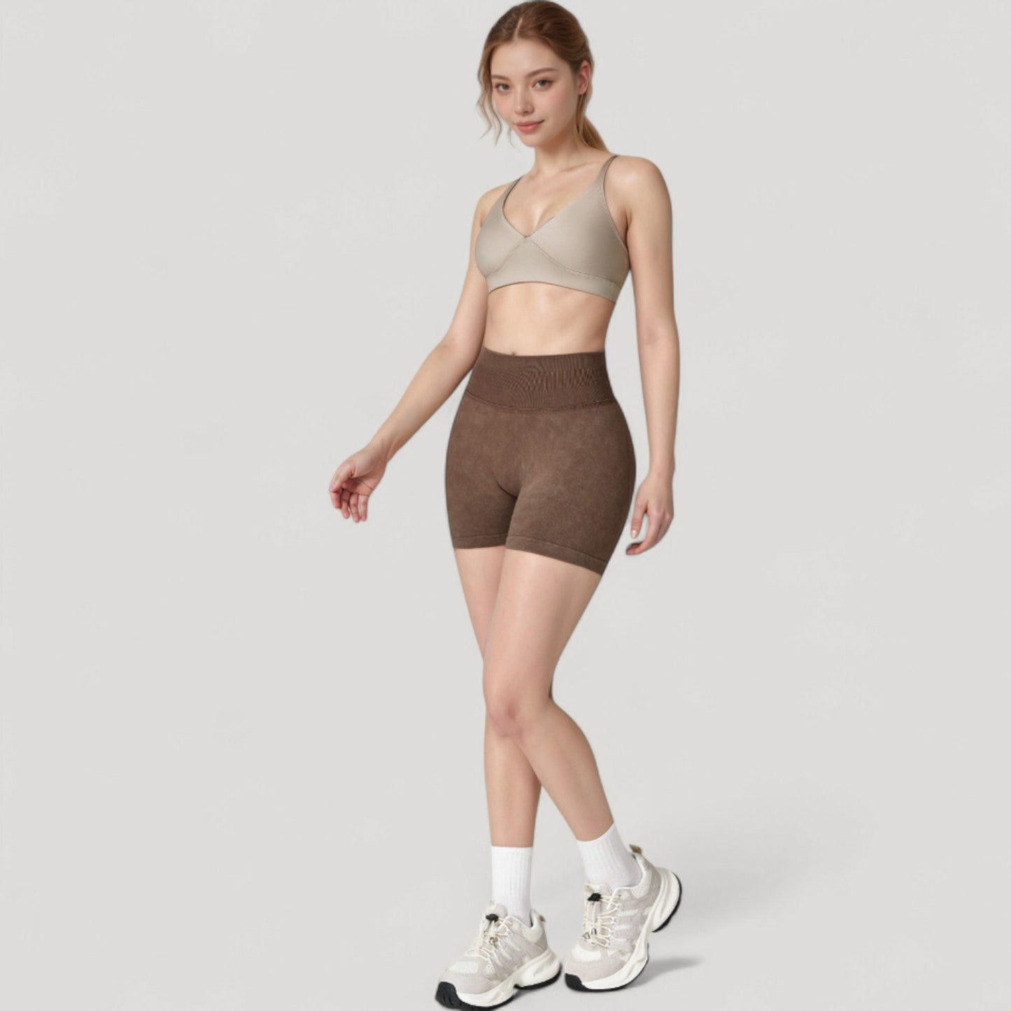 Anna-Kaci Women's High Waist Ribbed Seamless Biker Shorts with Stretch Fabric and Smooth Fit