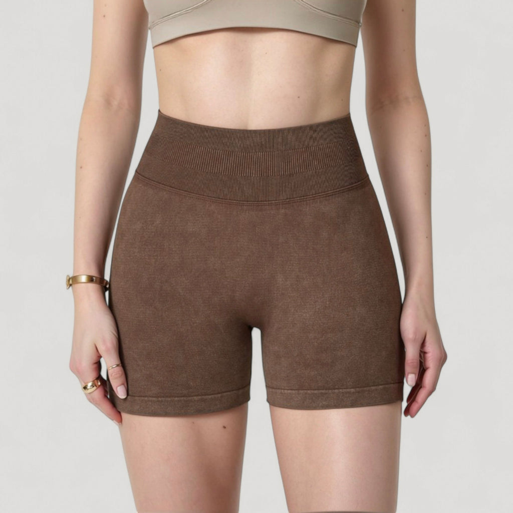 Anna-Kaci Women's High Waist Ribbed Seamless Biker Shorts with Stretch Fabric and Smooth Fit