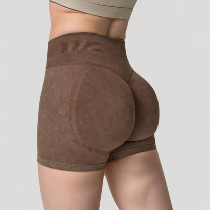 Anna-Kaci Women's High Waist Ribbed Seamless Biker Shorts with Stretch Fabric and Smooth Fit