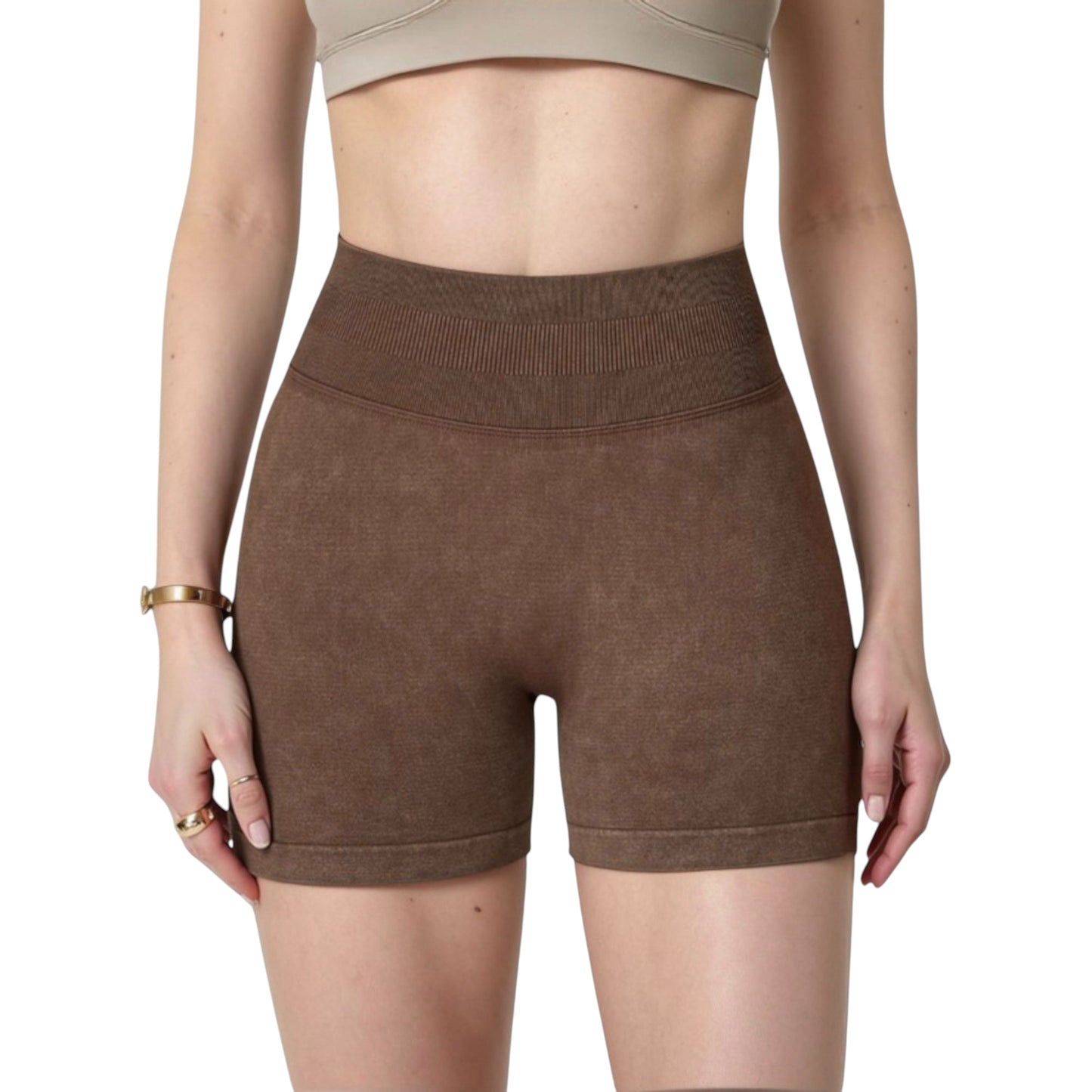 Anna-Kaci Women's High Waist Ribbed Seamless Biker Shorts with Stretch Fabric and Smooth Fit