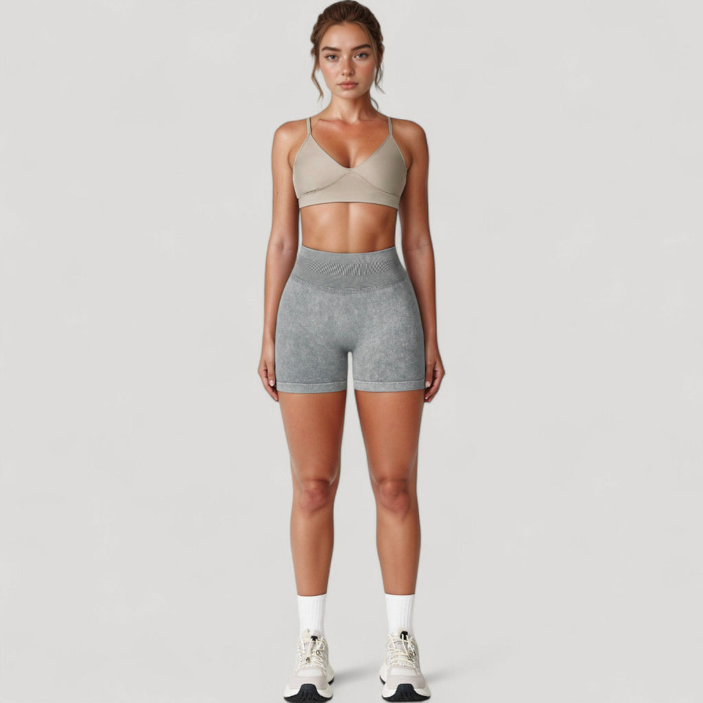 Anna-Kaci Women's High Waist Ribbed Seamless Biker Shorts with Stretch Fabric and Smooth Fit