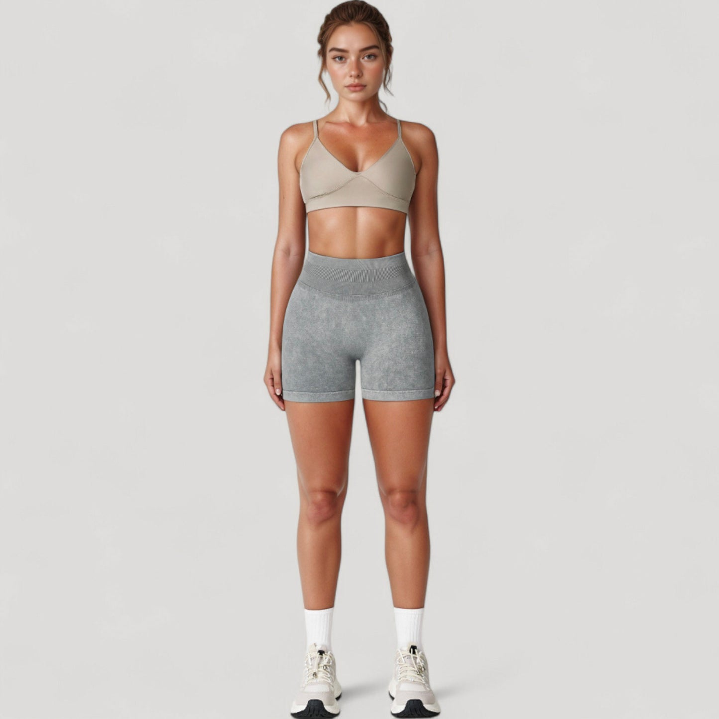 Anna-Kaci Women's High Waist Ribbed Seamless Biker Shorts with Stretch Fabric and Smooth Fit