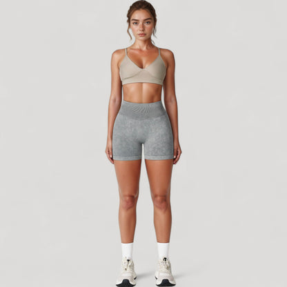 Anna-Kaci Women's High Waist Ribbed Seamless Biker Shorts with Stretch Fabric and Smooth Fit
