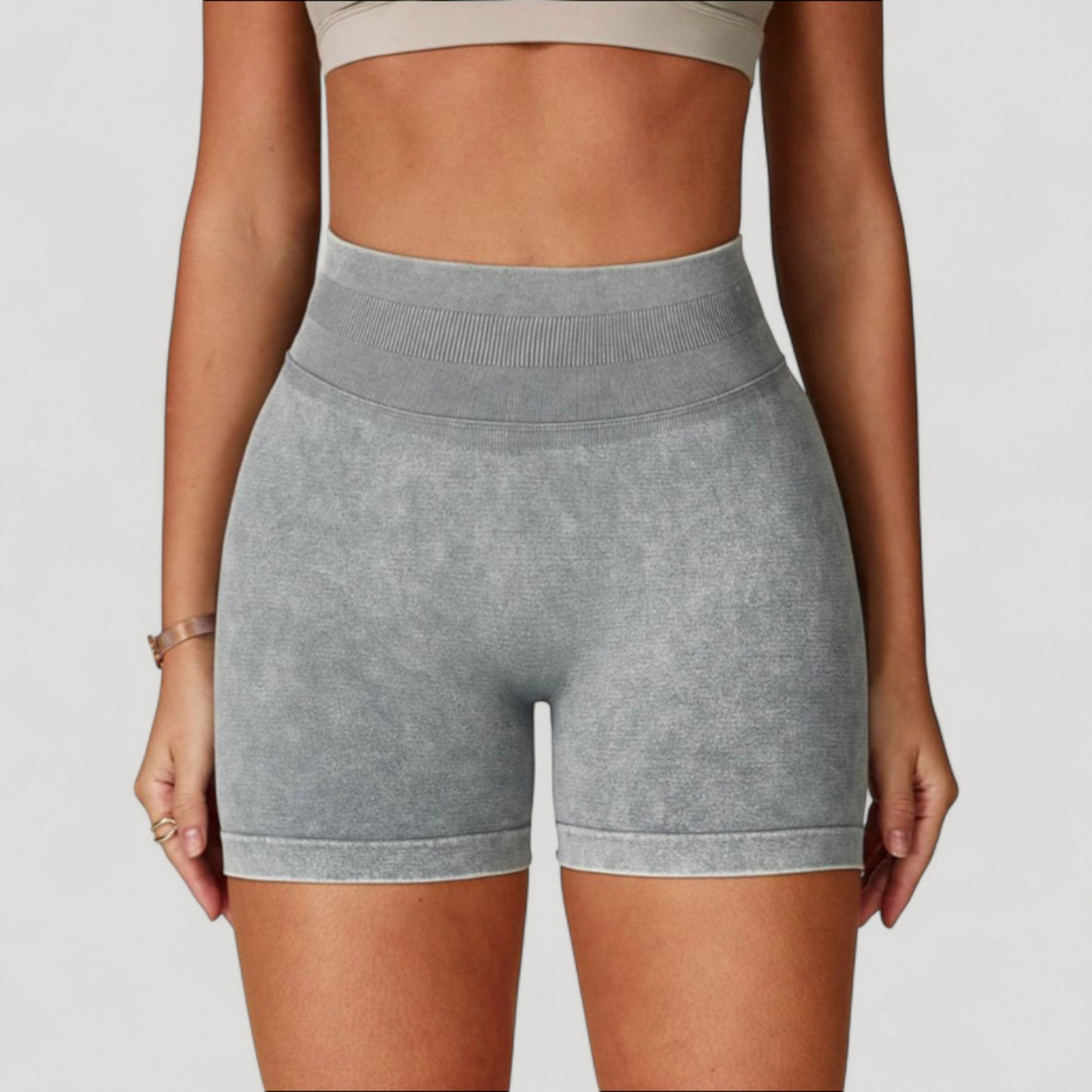 Anna-Kaci Women's High Waist Ribbed Seamless Biker Shorts with Stretch Fabric and Smooth Fit