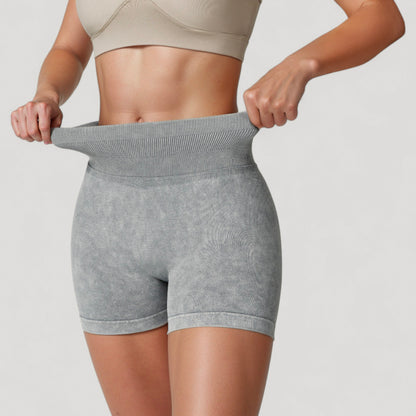 Anna-Kaci Women's High Waist Ribbed Seamless Biker Shorts with Stretch Fabric and Smooth Fit