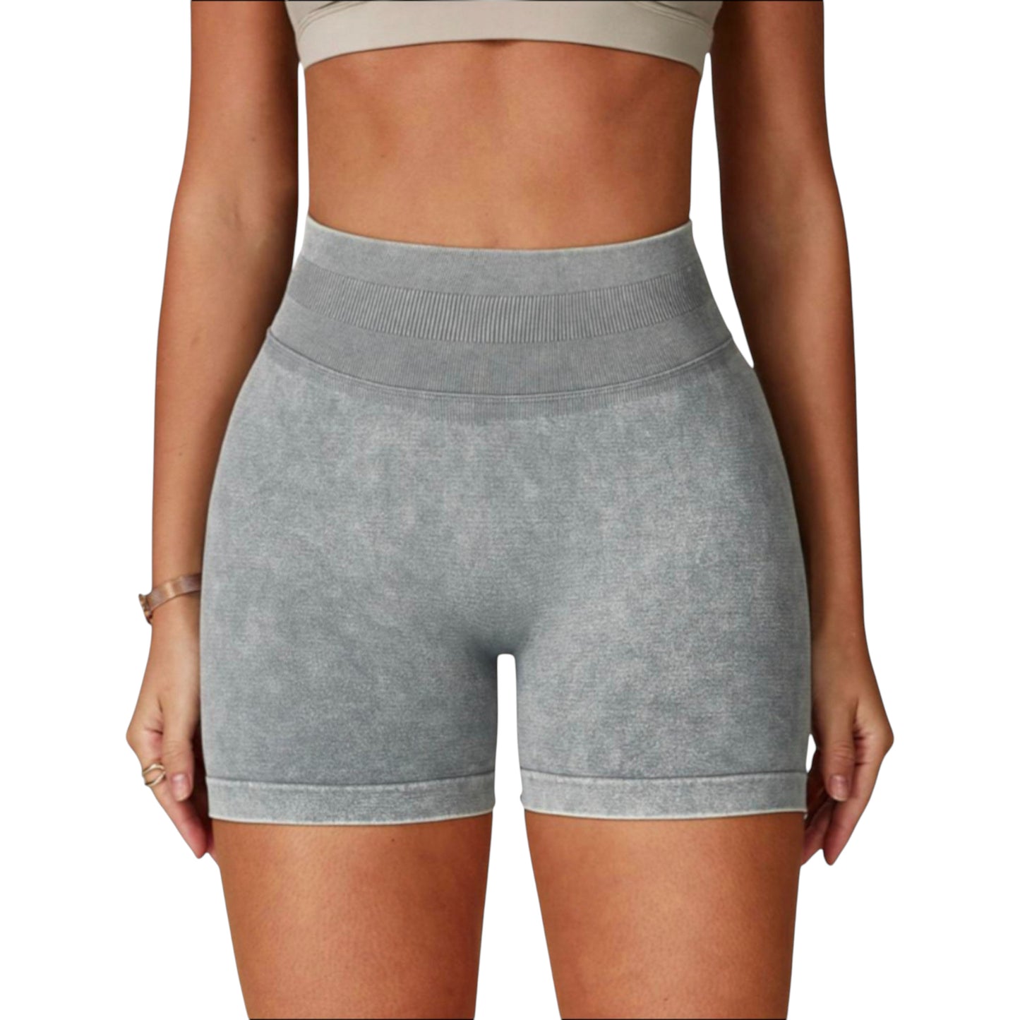 Anna-Kaci Women's High Waist Ribbed Seamless Biker Shorts with Stretch Fabric and Smooth Fit