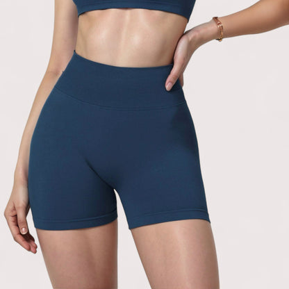Anna-Kaci Active Women's High Waist Compression Biker Shorts with Sculpting Seam Detail and Stretch Fit Fabric - Small, Gray