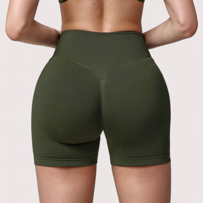 Anna-Kaci Active Women's High Waist Compression Biker Shorts with Sculpting Seam Detail and Stretch Fit Fabric - Small, Gray