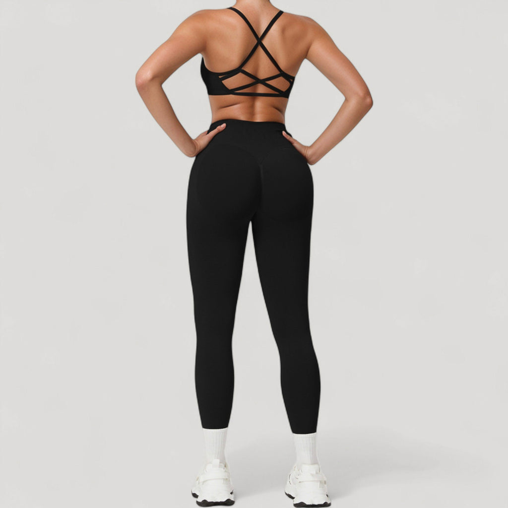 Anna-Kaci Active Women's Seamless High Waist Compression Leggings with Sculpting Back Detail and Stretch Knit Fabric - Small, Gray