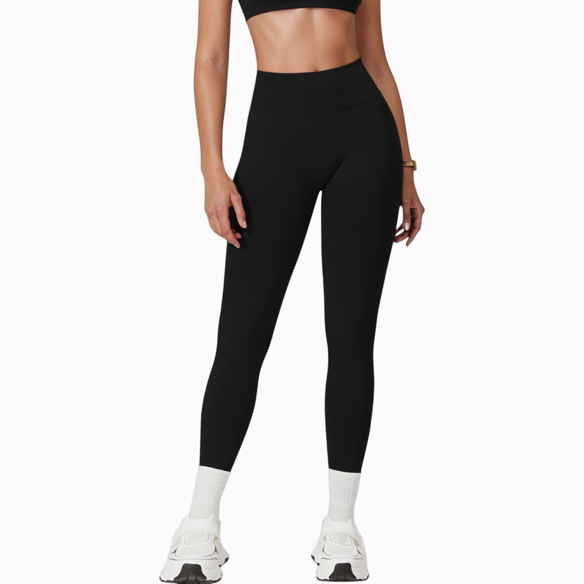 Anna-Kaci Active Women's Seamless High Waist Compression Leggings with Sculpting Back Detail and Stretch Knit Fabric - Small, Gray