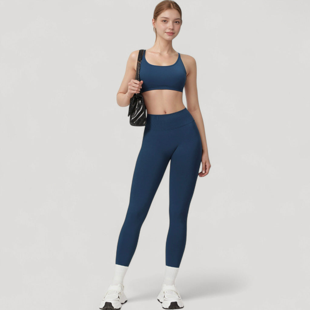 Anna-Kaci Active Women's Seamless High Waist Compression Leggings with Sculpting Back Detail and Stretch Knit Fabric - Small, Gray