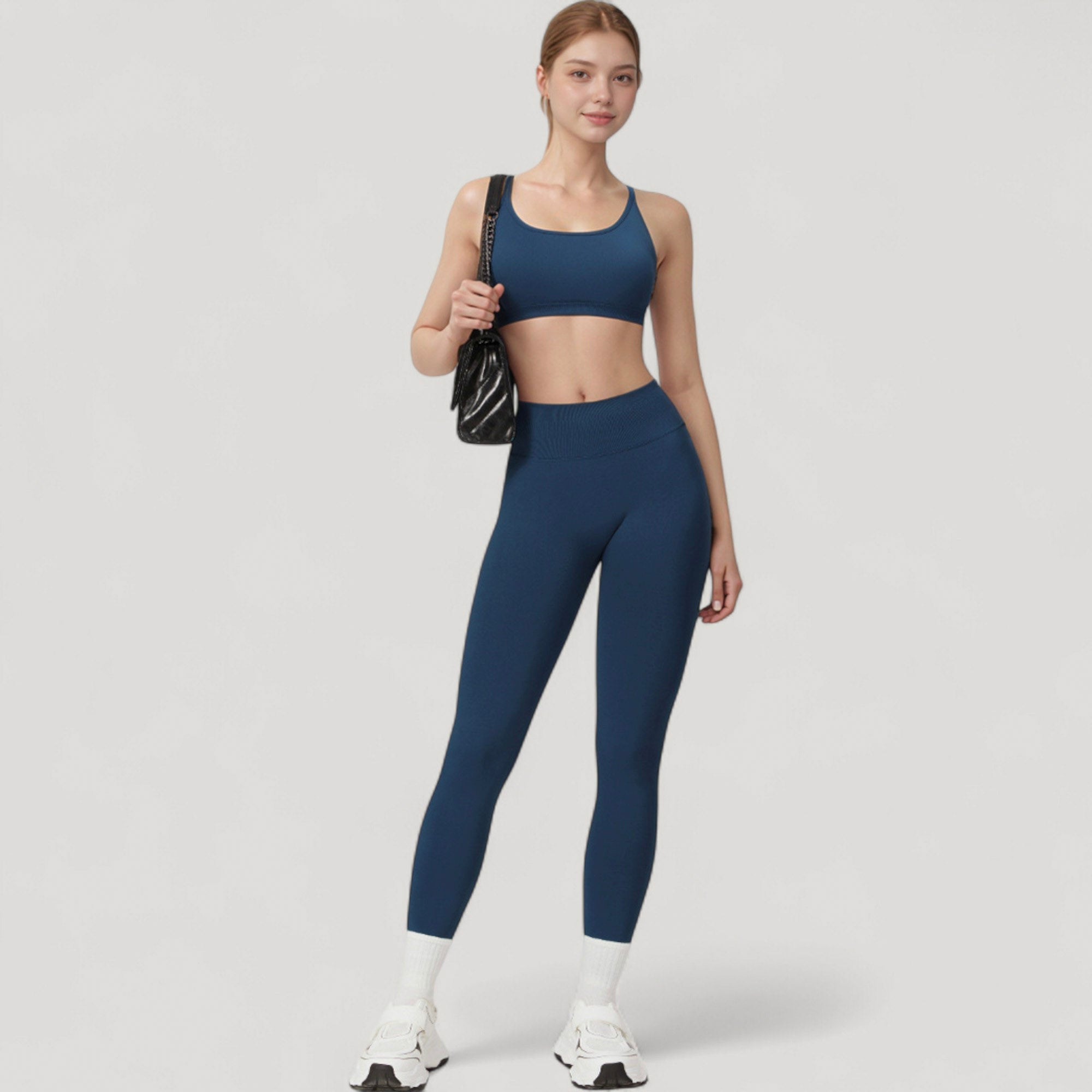 Anna-Kaci Active Women's Seamless High Waist Compression Leggings with Sculpting Back Detail and Stretch Knit Fabric - Small, Gray