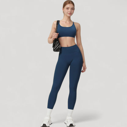 Anna-Kaci Active Women's Seamless High Waist Compression Leggings with Sculpting Back Detail and Stretch Knit Fabric - Small, Gray