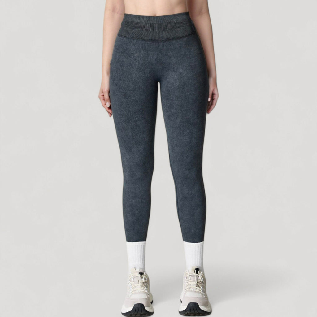 Anna-Kaci Women's Seamless Ribbed High Waist Full Length Leggings with Compression Fit