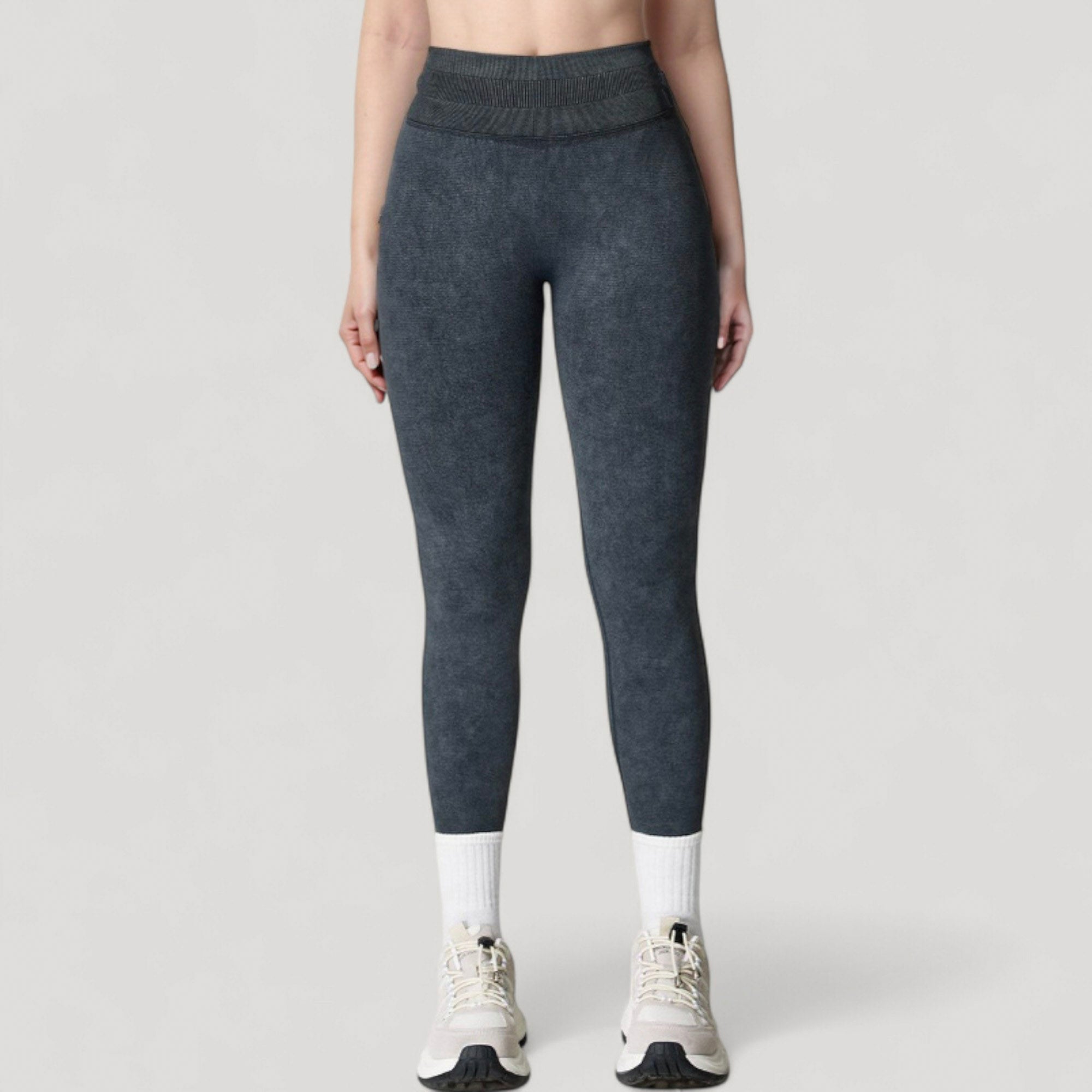 Anna-Kaci Women's Seamless Ribbed High Waist Full Length Leggings with Compression Fit