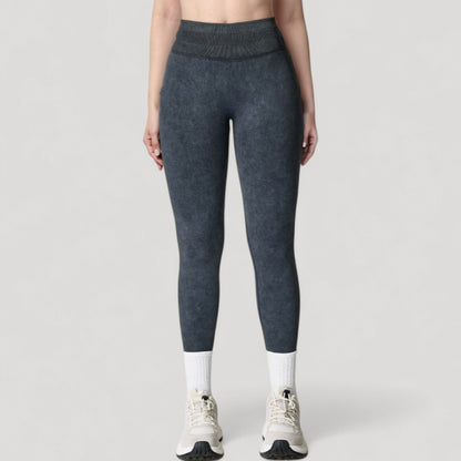 Anna-Kaci Women's Seamless Ribbed High Waist Full Length Leggings with Compression Fit