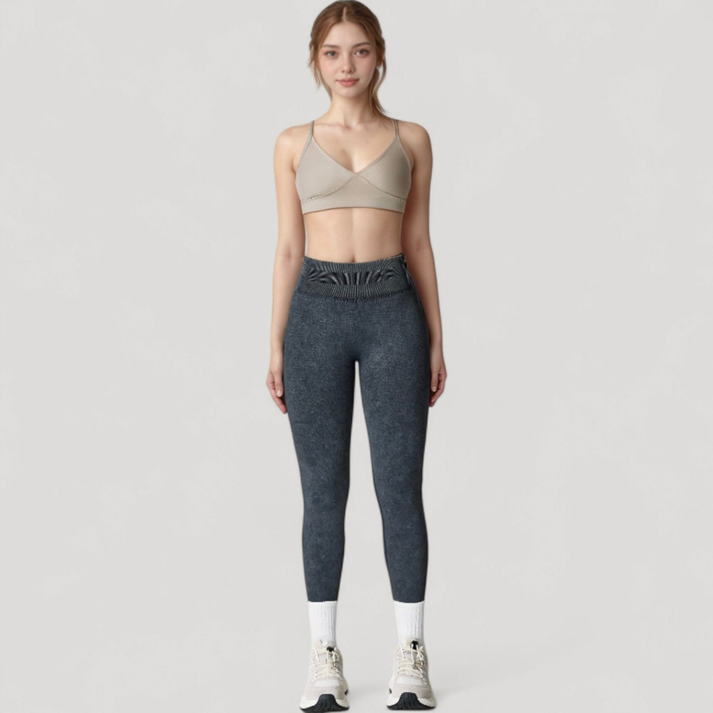 Anna-Kaci Women's Seamless Ribbed High Waist Full Length Leggings with Compression Fit