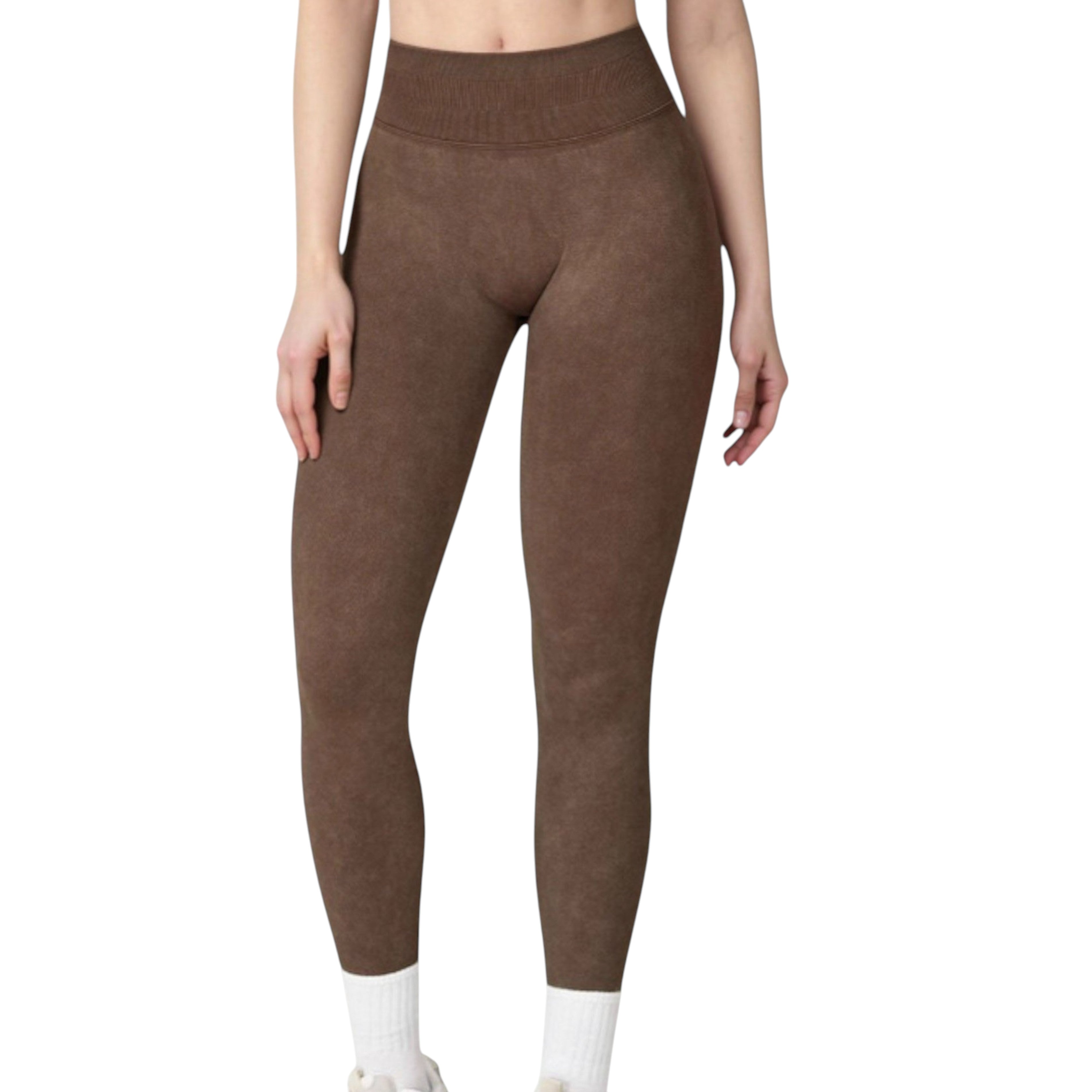 Anna-Kaci Women's Seamless Ribbed High Waist Full Length Leggings with Compression Fit