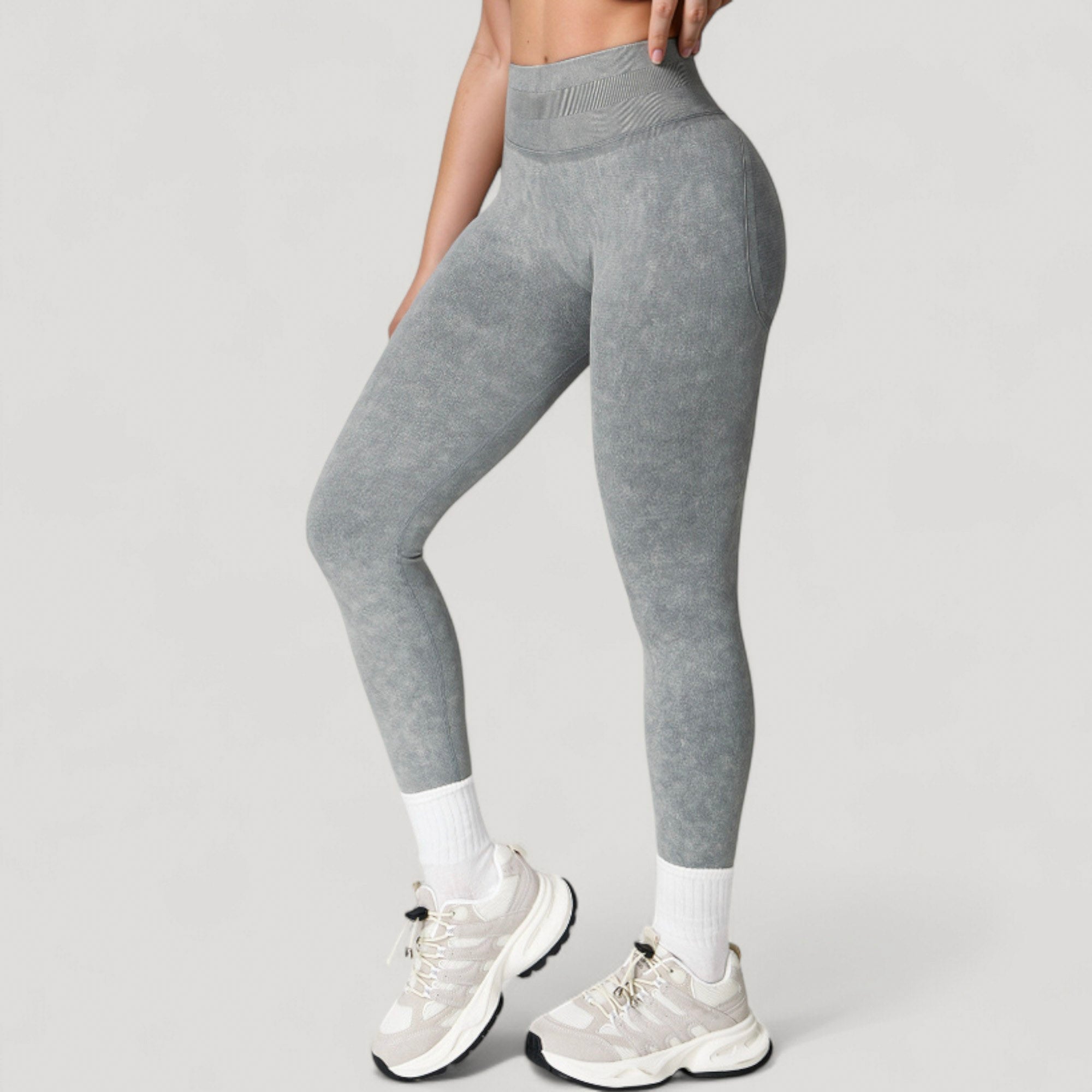 Anna-Kaci Women's Seamless Ribbed High Waist Full Length Leggings with Compression Fit