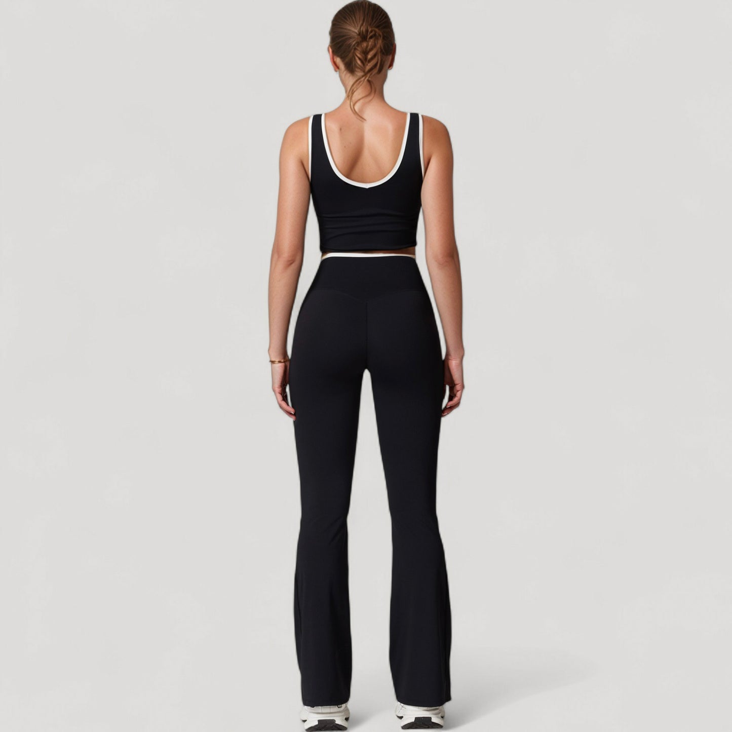 Anna-Kaci Women's Flare Leg Yoga Pants with Crossover High Waistband and Four-Way Stretch Fabric
