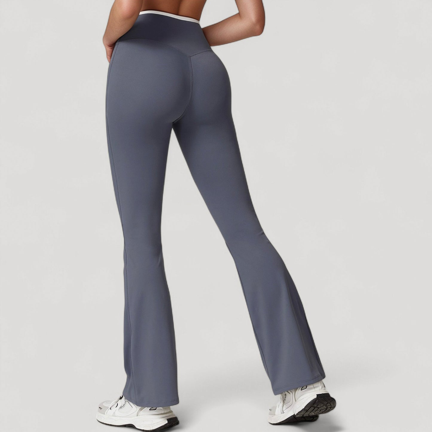 Anna-Kaci Women's Flare Leg Yoga Pants with Crossover High Waistband and Four-Way Stretch Fabric