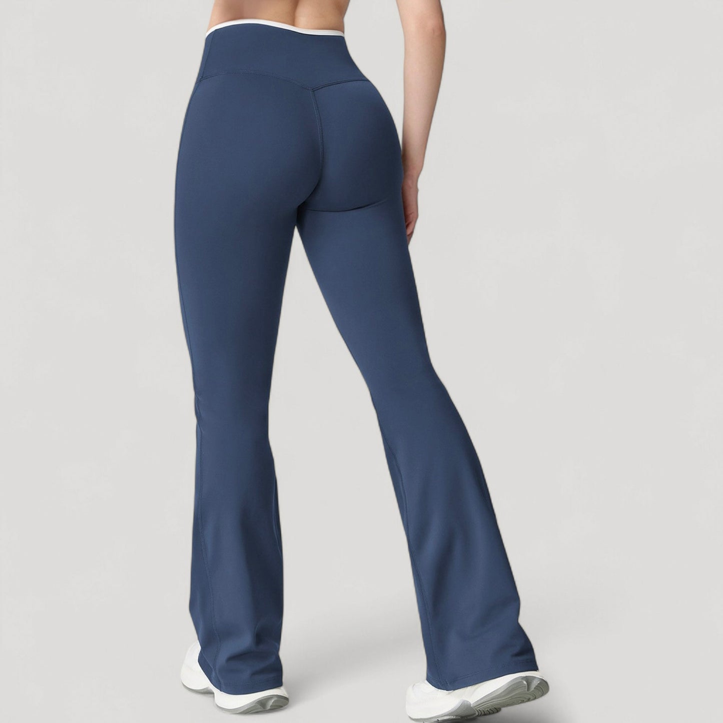Anna-Kaci Women's Flare Leg Yoga Pants with Crossover High Waistband and Four-Way Stretch Fabric