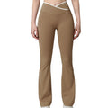 Anna-Kaci Women's Flare Leg Yoga Pants with Crossover High Waistband and Four-Way Stretch Fabric