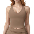 Anna-Kaci Active Women's V-Neck Cropped Tank Top with Racer-Inspired Straps and Smooth Contour Fit for Activewear
