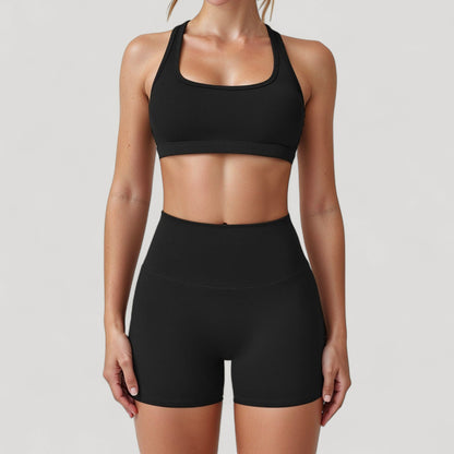 Anna-Kaci Active Women's High Neck Sports Bra with Minimalist T-Back Strap Design and Smooth Stretch Compression Fit