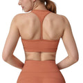 Anna-Kaci Active Women's High Neck Sports Bra with Minimalist T-Back Strap Design and Smooth Stretch Compression Fit