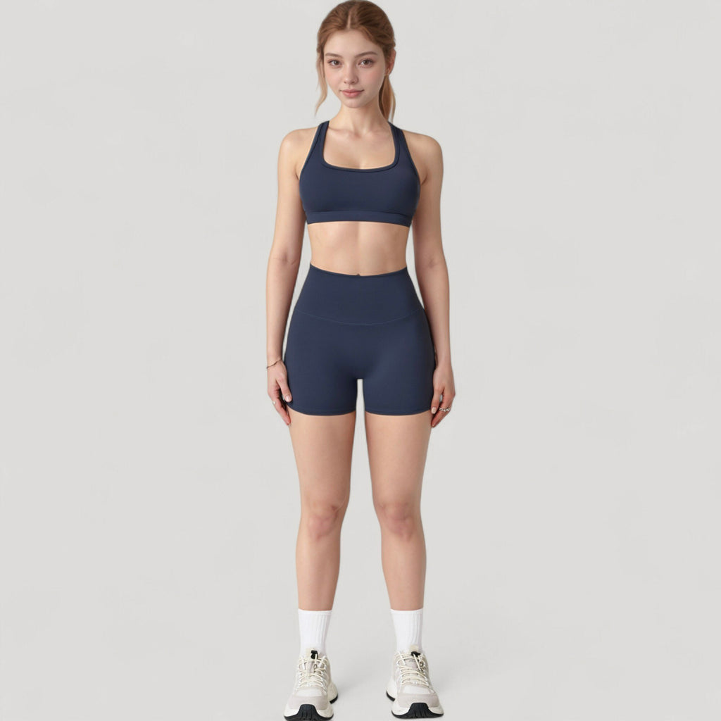 Anna-Kaci Active Women's High Neck Sports Bra with Minimalist T-Back Strap Design and Smooth Stretch Compression Fit