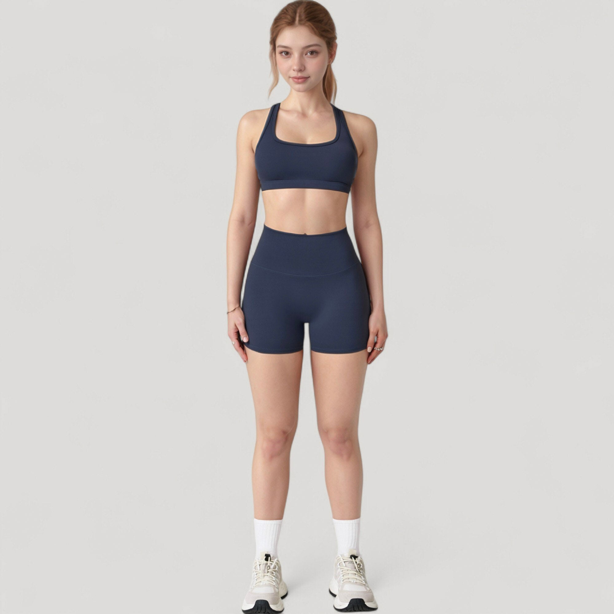 Anna-Kaci Active Women's High Neck Sports Bra with Minimalist T-Back Strap Design and Smooth Stretch Compression Fit