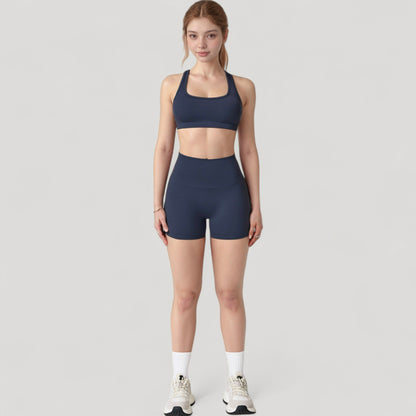 Anna-Kaci Active Women's High Neck Sports Bra with Minimalist T-Back Strap Design and Smooth Stretch Compression Fit