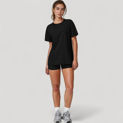 Anna-Kaci Active Women's Relaxed Fit Crew Neck T-Shirt with Short Sleeves and Soft Stretch Fabric for Everyday Comfort