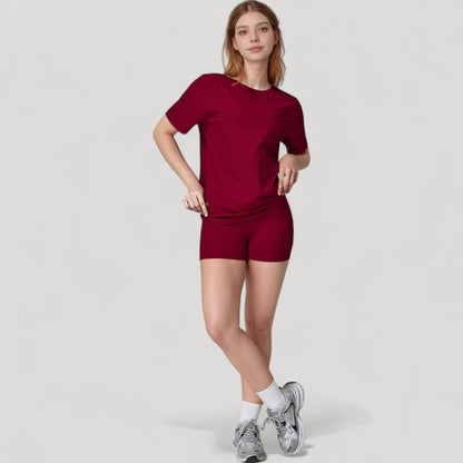 Anna-Kaci Active Women's Relaxed Fit Crew Neck T-Shirt with Short Sleeves and Soft Stretch Fabric for Everyday Comfort