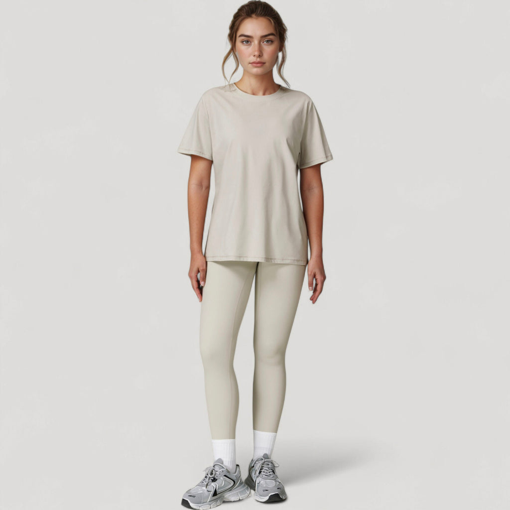 Anna-Kaci Active Women's Relaxed Fit Crew Neck T-Shirt with Short Sleeves and Soft Stretch Fabric for Everyday Comfort