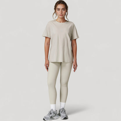 Anna-Kaci Active Women's Relaxed Fit Crew Neck T-Shirt with Short Sleeves and Soft Stretch Fabric for Everyday Comfort