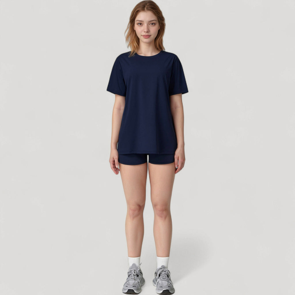 Anna-Kaci Active Women's Relaxed Fit Crew Neck T-Shirt with Short Sleeves and Soft Stretch Fabric for Everyday Comfort
