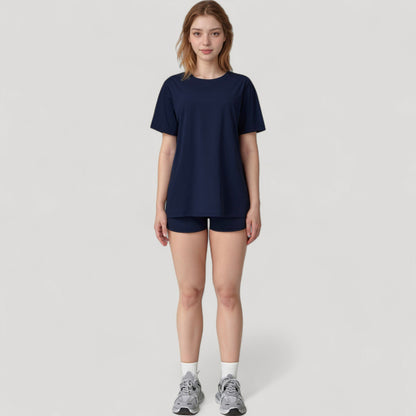 Anna-Kaci Active Women's Relaxed Fit Crew Neck T-Shirt with Short Sleeves and Soft Stretch Fabric for Everyday Comfort