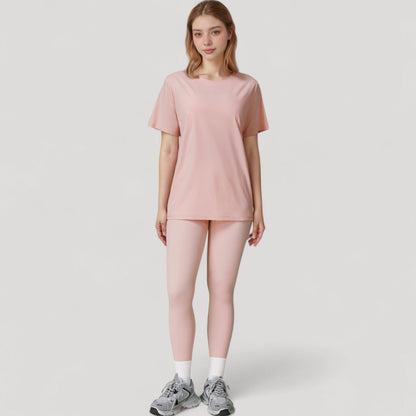 Anna-Kaci Active Women's Relaxed Fit Crew Neck T-Shirt with Short Sleeves and Soft Stretch Fabric for Everyday Comfort