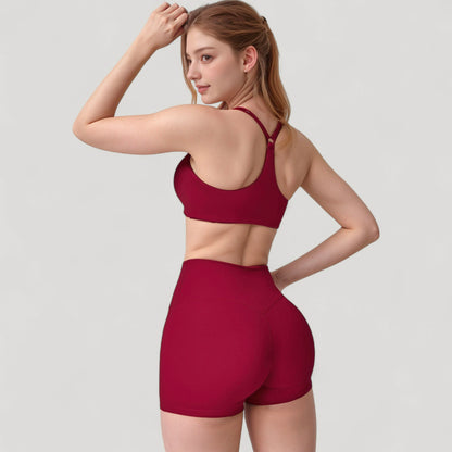 Anna-Kaci Active Women's Scoop Neck Sports Bra with Adjustable Straps and Smooth Stretch Fit