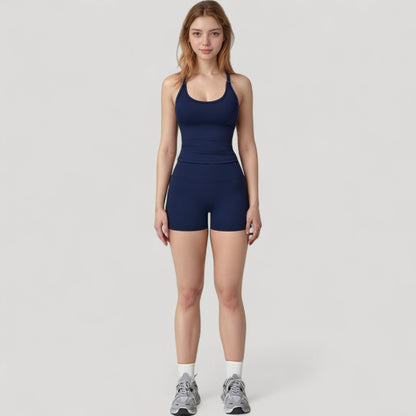 Anna-Kaci Active Women's Scoop Neck Sports Bra with Adjustable Straps and Smooth Stretch Fit