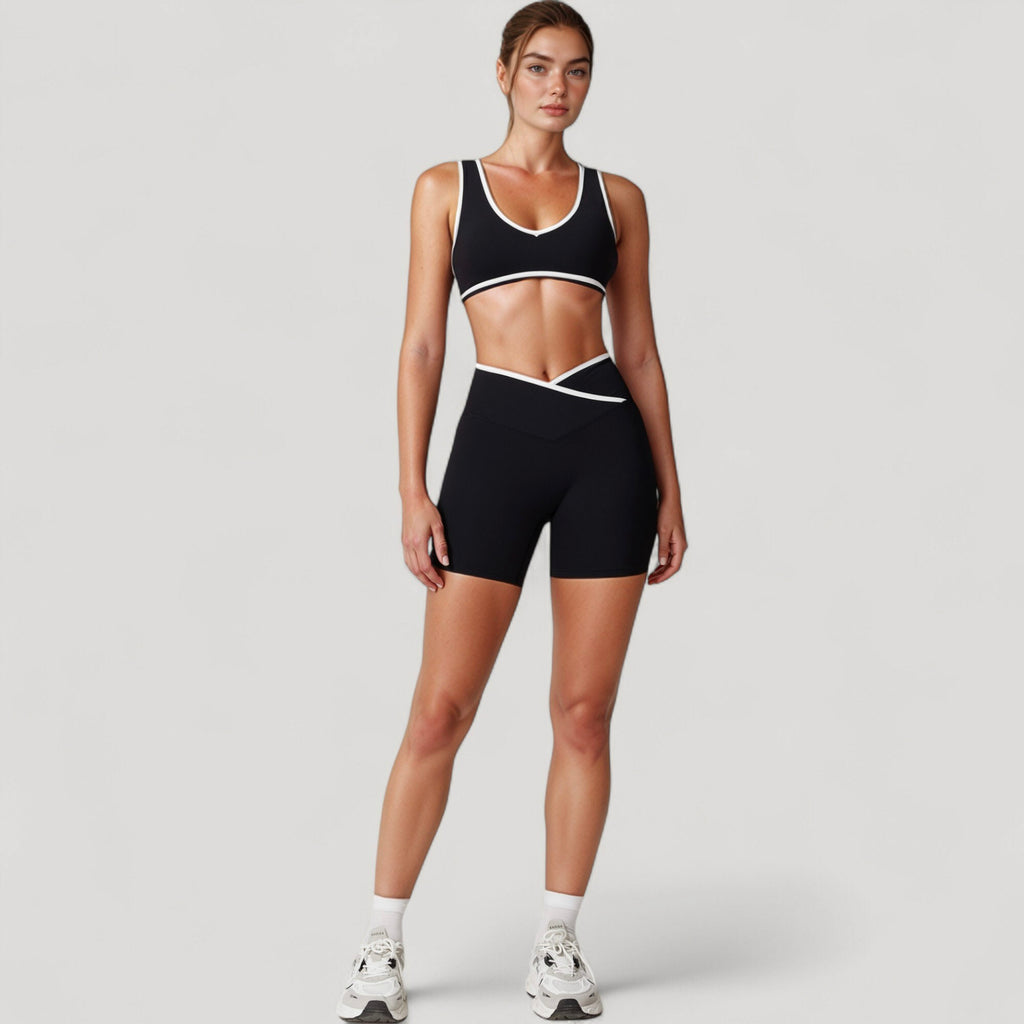 Anna-Kaci Active Women's High Waist Crossover Athletic Shorts with Stretch Fabric and Flattering V Front Waistband